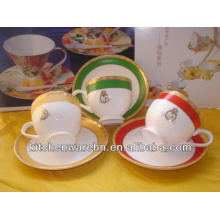 Haonai 210865 ceramic ware,porcelain coffee cup and saucer